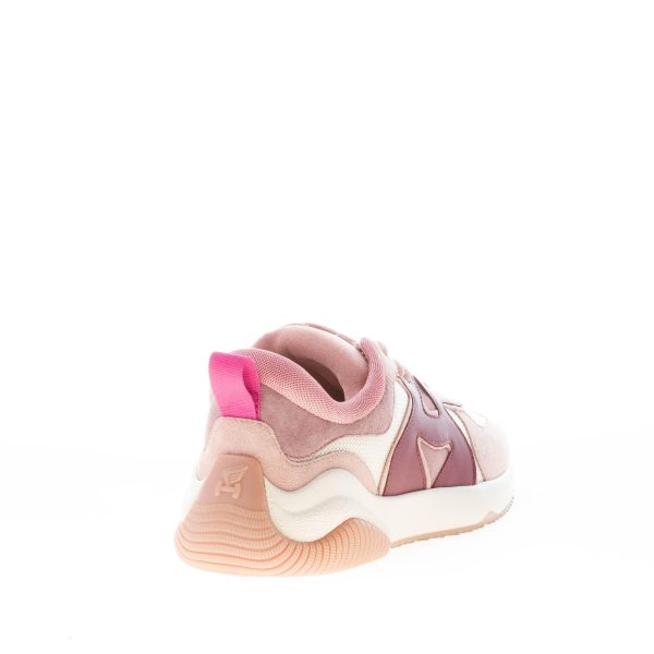 HOGAN donna sneaker H597 in camoscio e tessuto a rete ROSA e avana - immagine 3