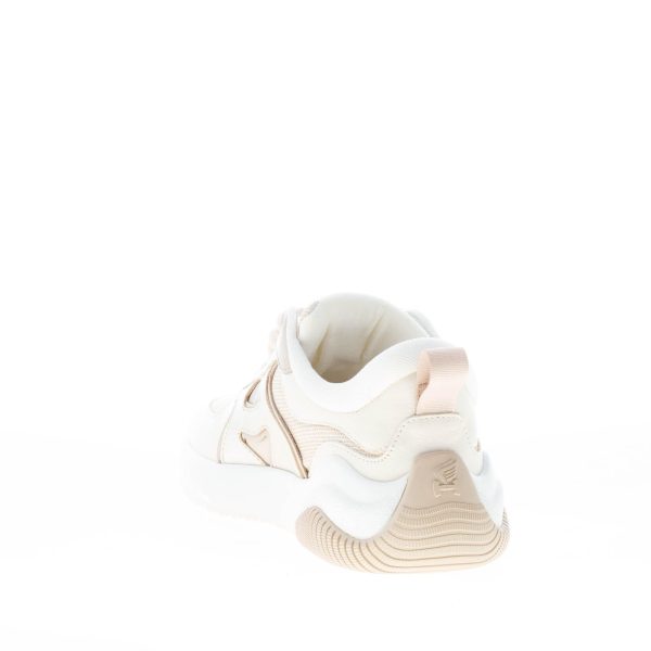 HOGAN donna sneaker H597 in pelle e tessuto lurex AVORIO e ORO - immagine 4