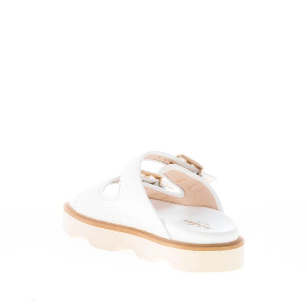 HOGAN donna sandalo ciabatta H620 in rafia BIANCO con accessorio H oro - immagine 4