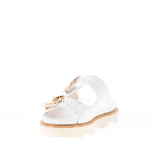 HOGAN donna sandalo ciabatta H620 in rafia BIANCO con accessorio H oro - immagine 6