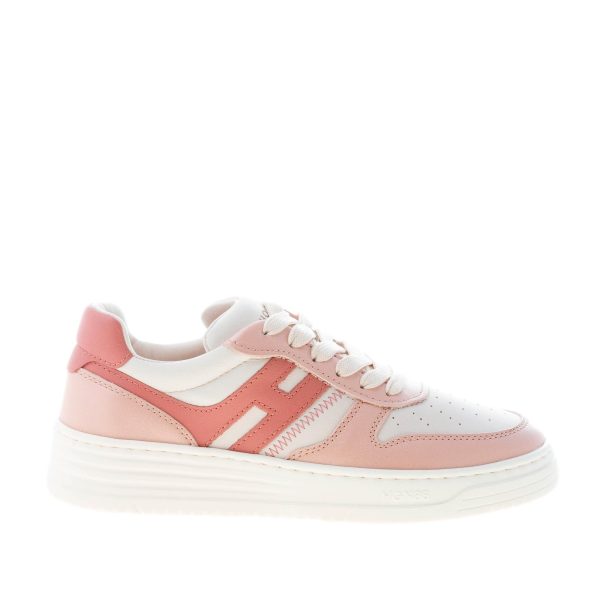 HOGAN donna sneaker H630 Basket in pelle BIANCO e ROSA