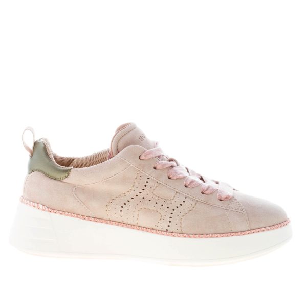 HOGAN donna Rebel sneaker in camoscio BEIGE più rosa