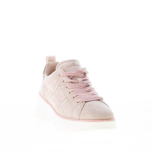 HOGAN donna Rebel sneaker in camoscio BEIGE più rosa - immagine 2