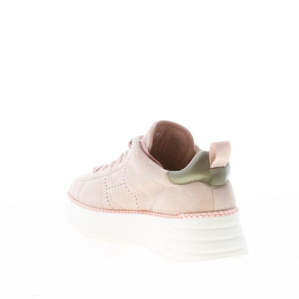 HOGAN donna Rebel sneaker in camoscio BEIGE più rosa - immagine 4