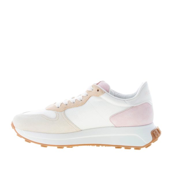 HOGAN donna sneaker H641 in camoscio e tessuto BEIGE BIANCO ROSA - immagine 5