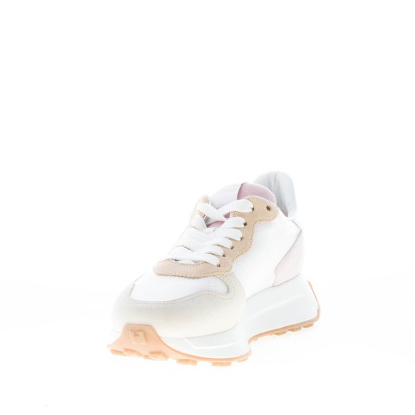 HOGAN donna sneaker H641 in camoscio e tessuto BEIGE BIANCO ROSA - immagine 6