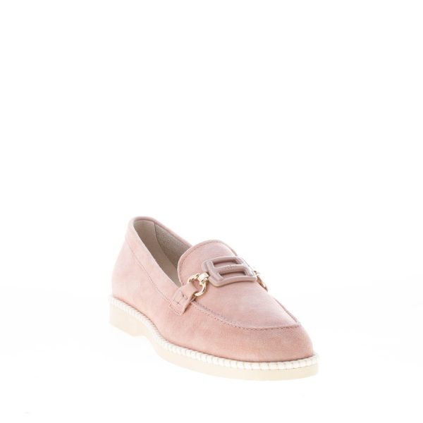 HOGAN donna mocassino H642 destrutturato in camoscio ROSA ANTICO con accessorio H smaltato - immagine 2