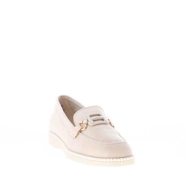 HOGAN donna mocassino H642 destrutturato in camoscio BEIGE con accessorio H smaltato - immagine 2