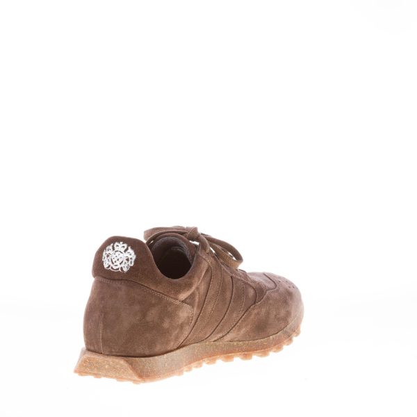 ALBERTO FASCIANI uomo sneaker artigianale Sport 6500 in velour MARRONE - immagine 4