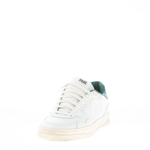 P448 uomo sneaker Bali in pelle BIANCO più VERDE - immagine 2