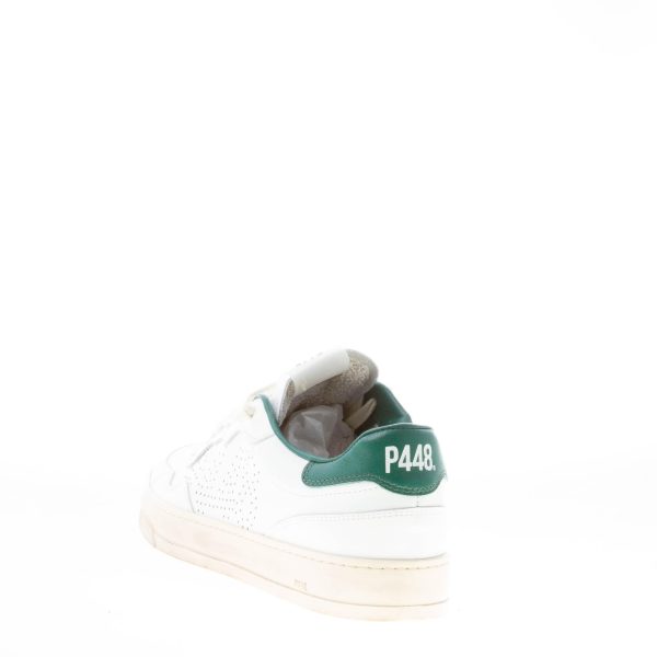 P448 uomo sneaker Bali in pelle BIANCO più VERDE - immagine 3