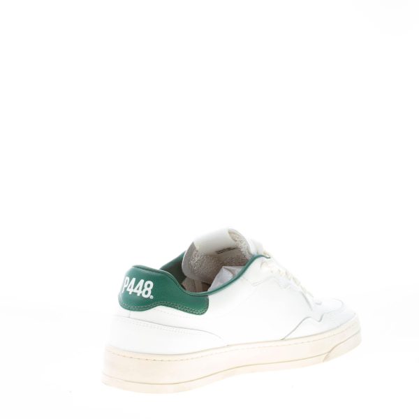 P448 uomo sneaker Bali in pelle BIANCO più VERDE - immagine 4