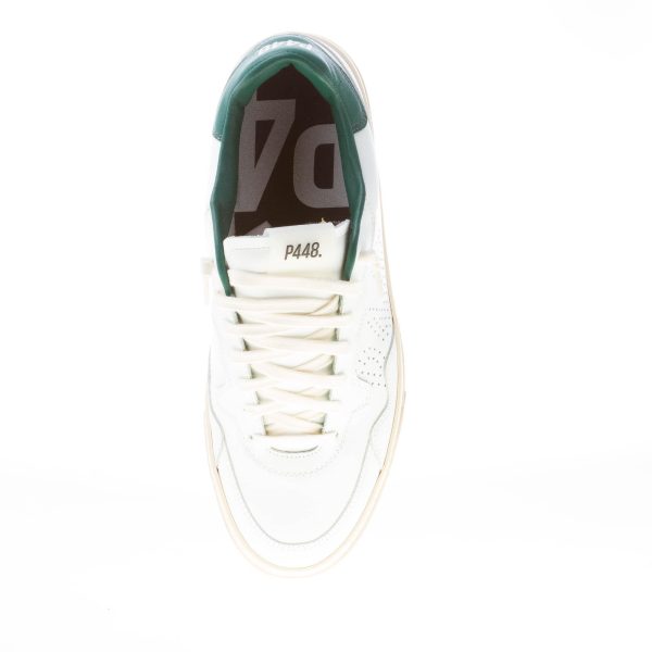 P448 uomo sneaker Bali in pelle BIANCO più VERDE - immagine 7