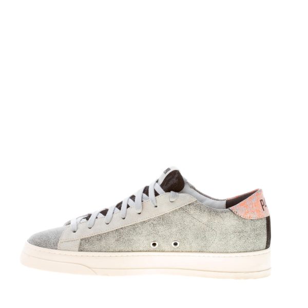 P448 uomo sneaker Jack in pelle stampata e camoscio GRIGIO