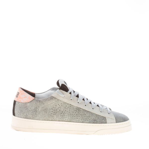 P448 uomo sneaker Jack in pelle stampata e camoscio GRIGIO - immagine 5