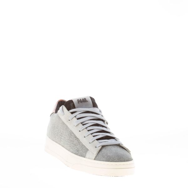 P448 uomo sneaker Jack in pelle stampata e camoscio GRIGIO - immagine 6