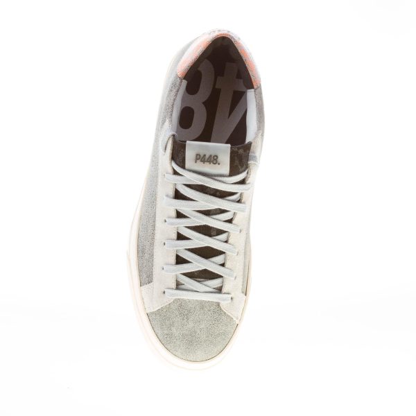 P448 uomo sneaker Jack in pelle stampata e camoscio GRIGIO - immagine 7