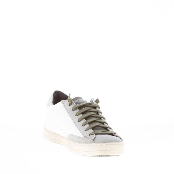 P448 uomo sneaker John in pelle BIANCO e camoscio GRIGIO - immagine 6