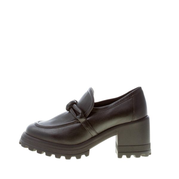 VOILE BLANCHE donna mocassino Carine in nappa NERO. Tacco 6 cm