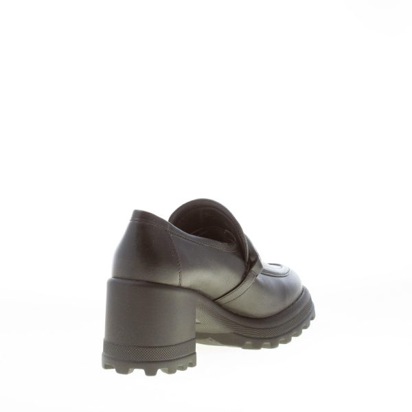 VOILE BLANCHE donna mocassino Carine in nappa NERO. Tacco 6 cm - immagine 4