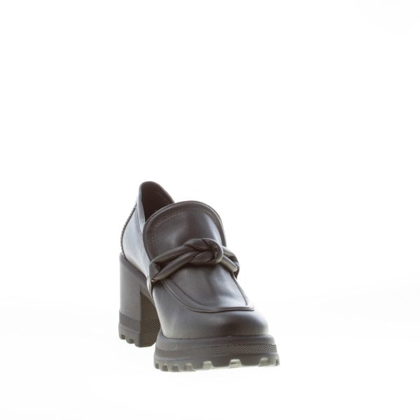 VOILE BLANCHE donna mocassino Carine in nappa NERO. Tacco 6 cm - immagine 6