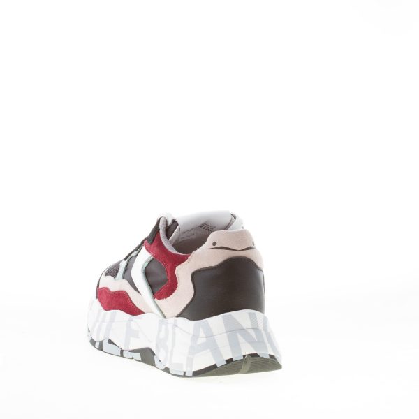 VOILE BLANCHE donna sneaker Club107 in pelle e tessuto tecnico NERO più multicolore - immagine 3