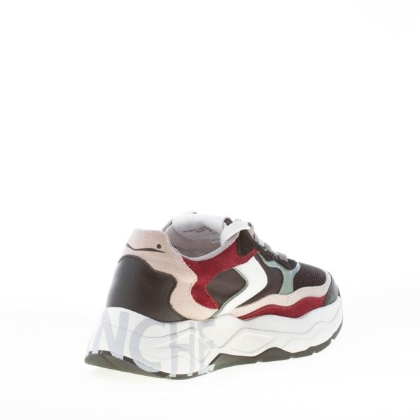 VOILE BLANCHE donna sneaker Club107 in pelle e tessuto tecnico NERO più multicolore - immagine 4