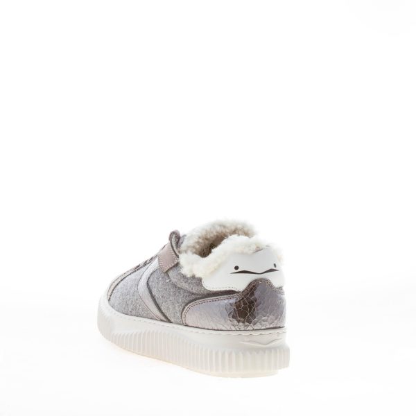 VOILE BLANCHE donna sneaker Lipari in nabuk e feltro GRIGIO ANTRACITE - immagine 3