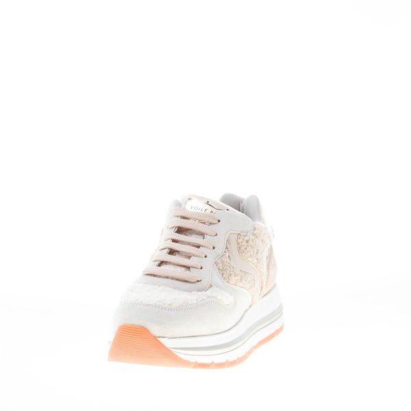 VOILE BLANCHE donna sneaker MARAN in camoscio e eco-pelliccia GHIACCIO e ECRU - immagine 2