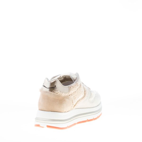 VOILE BLANCHE donna sneaker MARAN in camoscio e eco-pelliccia GHIACCIO e ECRU - immagine 4