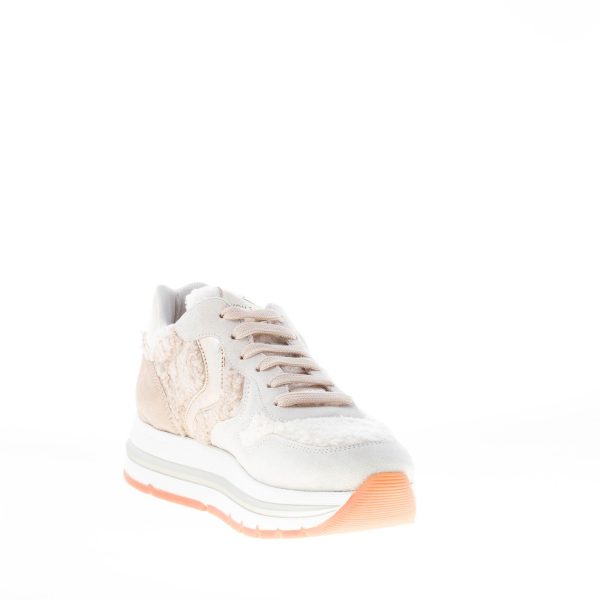 VOILE BLANCHE donna sneaker MARAN in camoscio e eco-pelliccia GHIACCIO e ECRU - immagine 6