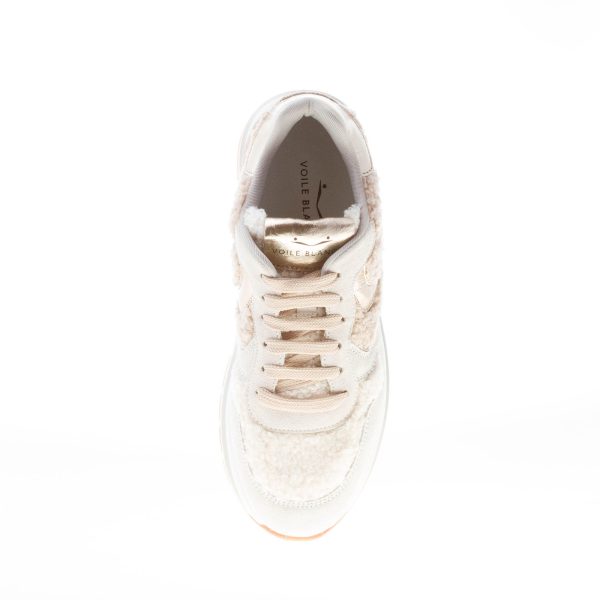 VOILE BLANCHE donna sneaker MARAN in camoscio e eco-pelliccia GHIACCIO e ECRU - immagine 7
