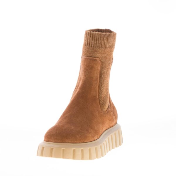 VOILE BLANCHE donna stivaletto Bethel in camoscio MARRONE con maglia elasticizzata - immagine 2