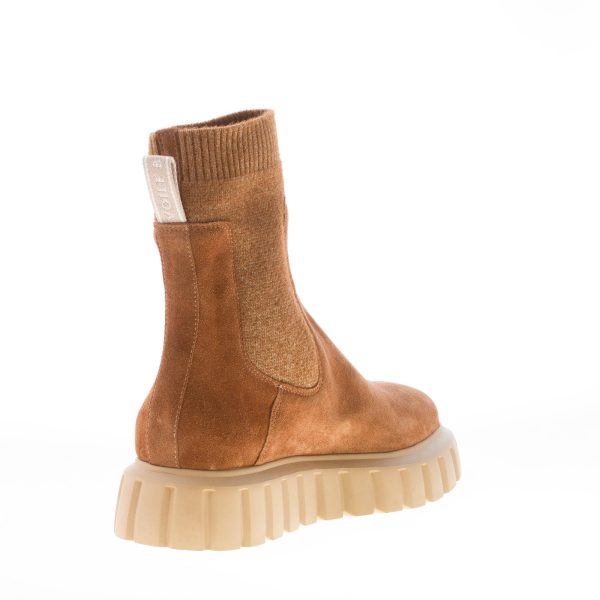 VOILE BLANCHE donna stivaletto Bethel in camoscio MARRONE con maglia elasticizzata - immagine 4