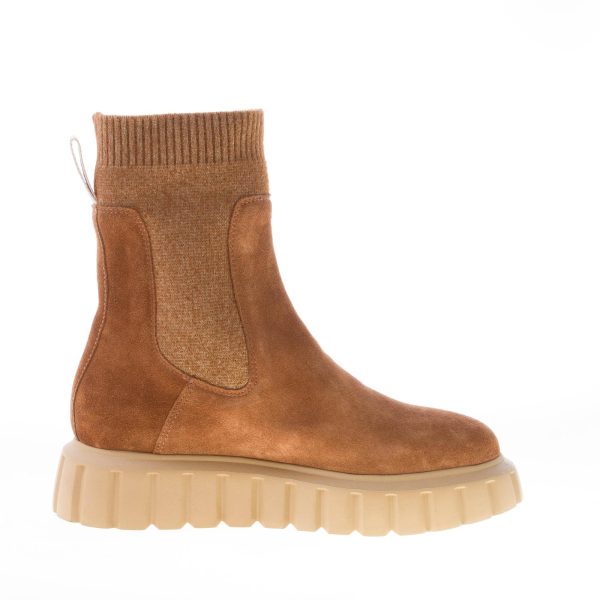 VOILE BLANCHE donna stivaletto Bethel in camoscio MARRONE con maglia elasticizzata - immagine 5