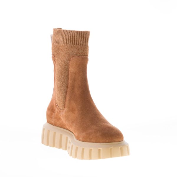 VOILE BLANCHE donna stivaletto Bethel in camoscio MARRONE con maglia elasticizzata - immagine 6