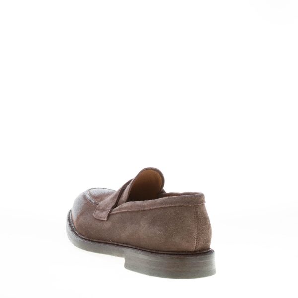 GREEN GEORGE uomo mocassino in crosta TORTORA con mascherina penny. Suola cuoio - immagine 3