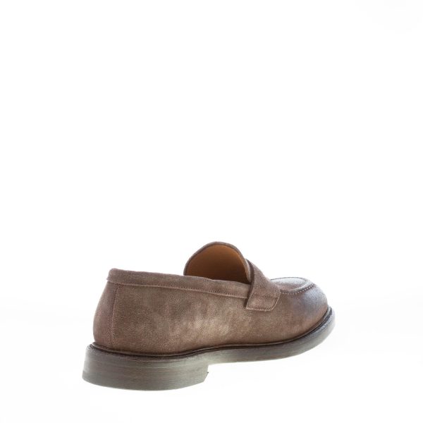 GREEN GEORGE uomo mocassino in crosta TORTORA con mascherina penny. Suola cuoio - immagine 4