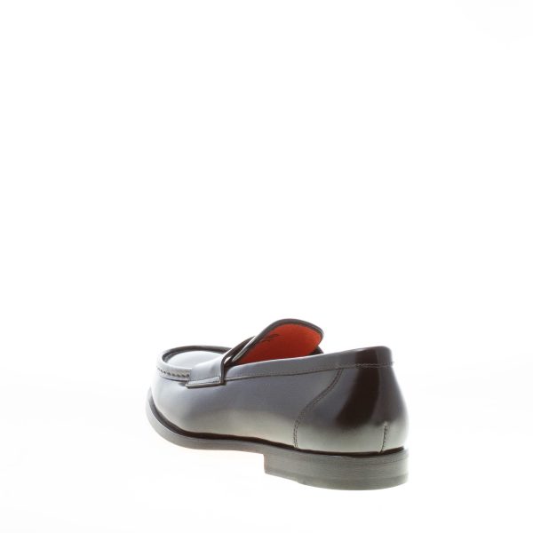 SANTONI uomo mocassino Laife in pelle lucida NERO. Suola cuoio - immagine 3
