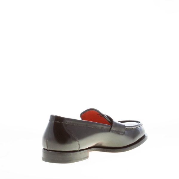 SANTONI uomo mocassino Laife in pelle lucida NERO. Suola cuoio - immagine 4