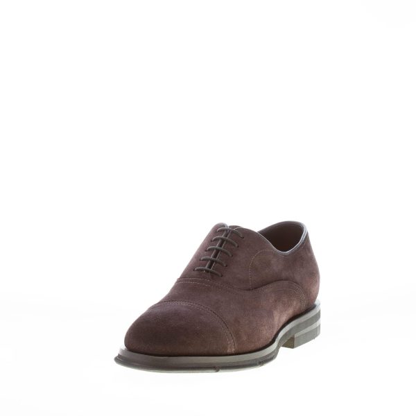 SANTONI uomo scarpa francesina Goodyear in camoscio PEPE. Suola gomma - immagine 2