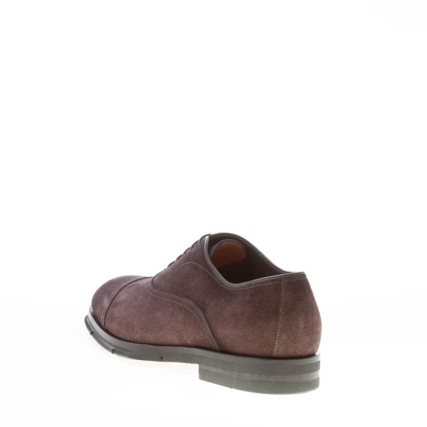 SANTONI uomo scarpa francesina Goodyear in camoscio PEPE. Suola gomma - immagine 3