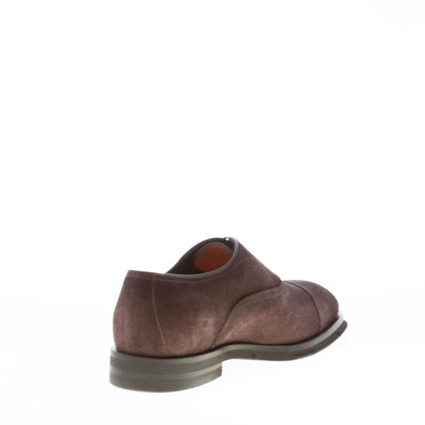 SANTONI uomo scarpa francesina Goodyear in camoscio PEPE. Suola gomma - immagine 4