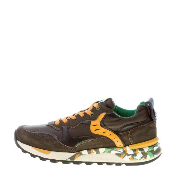 VOILE BLANCHE uomo sneaker Bholt in camoscio e tessuto tecnico VERDE ARMY e NERO