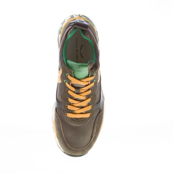 VOILE BLANCHE uomo sneaker Bholt in camoscio e tessuto tecnico VERDE ARMY e NERO - immagine 7