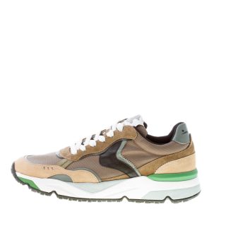 VOILE BLANCHE uomo sneaker Khilian in camoscio e tessuto SABBIA  e TAUPE