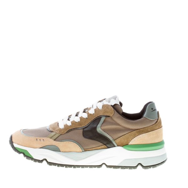 VOILE BLANCHE uomo sneaker Khilian in camoscio e tessuto SABBIA  e TAUPE