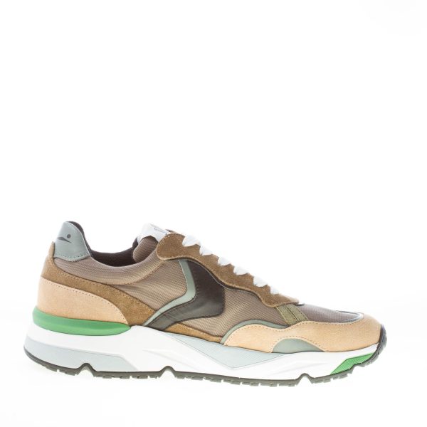 VOILE BLANCHE uomo sneaker Khilian in camoscio e tessuto SABBIA  e TAUPE - immagine 5