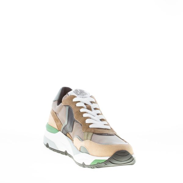 VOILE BLANCHE uomo sneaker Khilian in camoscio e tessuto SABBIA  e TAUPE - immagine 6