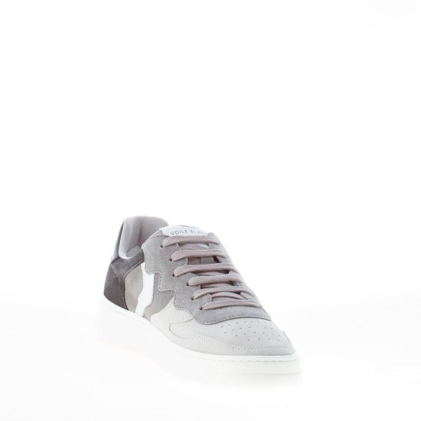 VOILE BLANCHE uomo sneaker Layton 01 in camoscio GRIGIO più bianco - immagine 6
